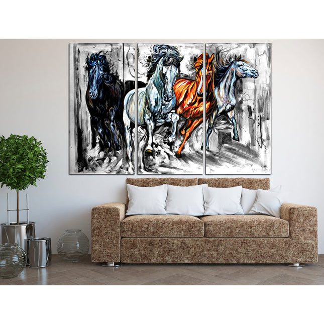 Wildlife decor animal Canvas animal art Animal poster Big poster horses on canvas Equestrian arthorse poster Horse print canvas