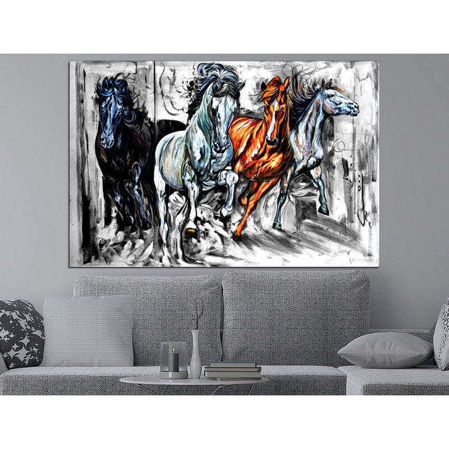 Wildlife decor animal Canvas animal art Animal poster Big poster horses on canvas Equestrian arthorse poster Horse print canvas