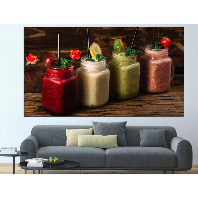 Cocktail on canvas Colored ice cream Ice cream on wall Cocktail on canvas Kitchen canvas print Food art print
