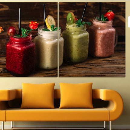 Cocktail on canvas Colored ice cream Ice cream on wall Cocktail on canvas Kitchen canvas print Food art print