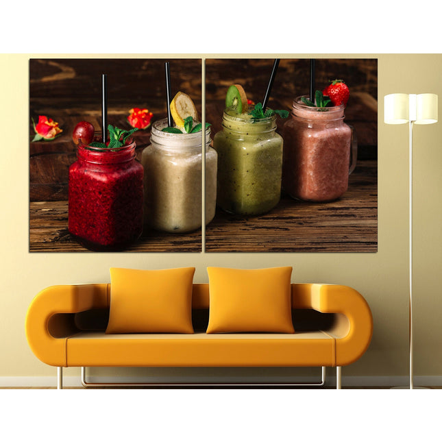 Cocktail on canvas Colored ice cream Ice cream on wall Cocktail on canvas Kitchen canvas print Food art print