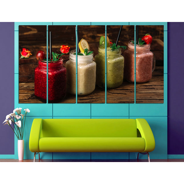 Cocktail on canvas Colored ice cream Ice cream on wall Cocktail on canvas Kitchen canvas print Food art print