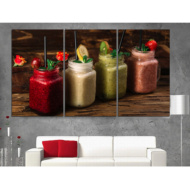 Cocktail on canvas Colored ice cream Ice cream on wall Cocktail on canvas Kitchen canvas print Food art print