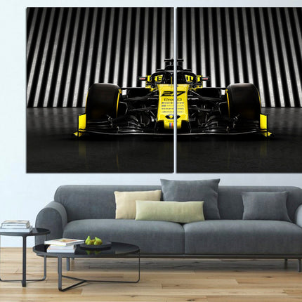 Formula 1 car Mclaren f1 F1 art Yellow f 1 Formula one car Formula 1 gift Racing car Gift for boys F1 formula on canvas