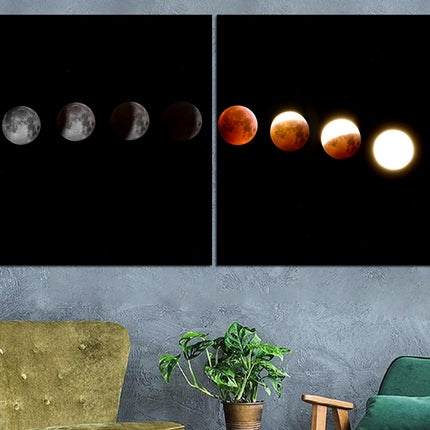 Apartment wall art Earth moon wall art Custom print canvas Space canvas print Stars planet poster Meteorite seal Space art decor