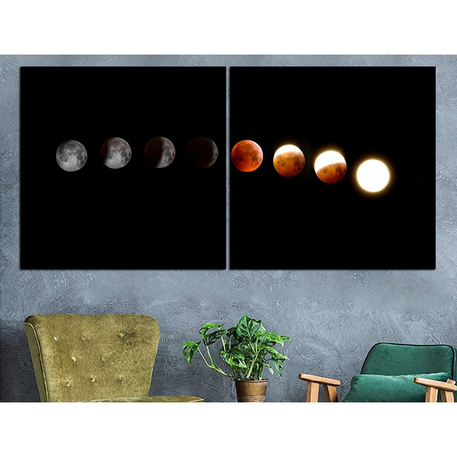 Apartment wall art Earth moon wall art Custom print canvas Space canvas print Stars planet poster Meteorite seal Space art decor