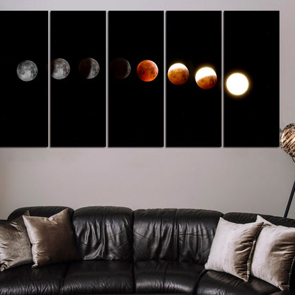 Apartment wall art Earth moon wall art Custom print canvas Space canvas print Stars planet poster Meteorite seal Space art decor