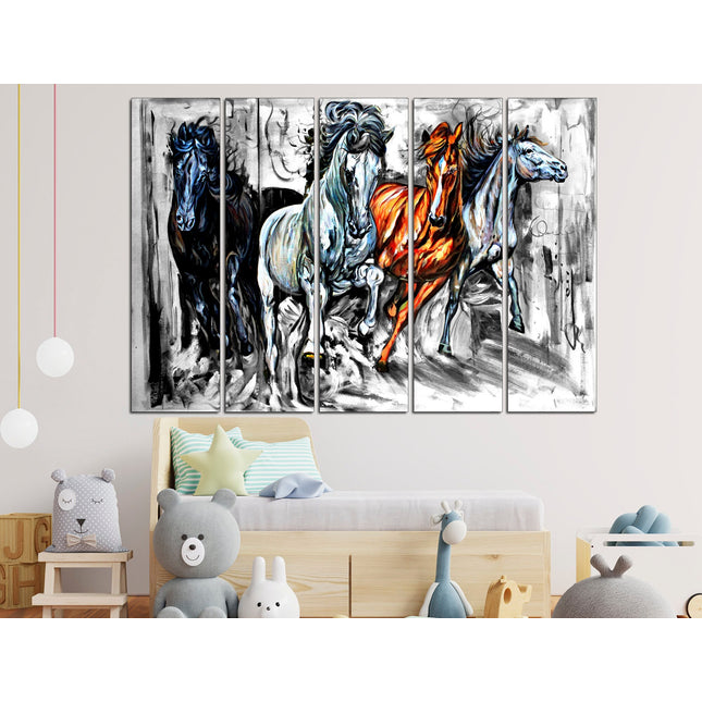 Wildlife decor animal Canvas animal art Animal poster Big poster horses on canvas Equestrian arthorse poster Horse print canvas