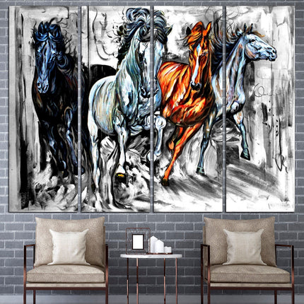 Wildlife decor animal Canvas animal art Animal poster Big poster horses on canvas Equestrian arthorse poster Horse print canvas
