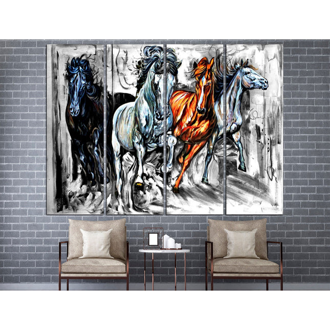 Wildlife decor animal Canvas animal art Animal poster Big poster horses on canvas Equestrian arthorse poster Horse print canvas