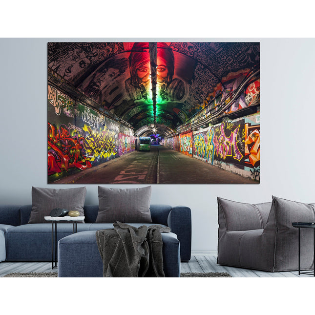 Graffiti canvas London print Graffiti wall art Modern art print Graffiti art canvas Trendy wall art Large canvas art