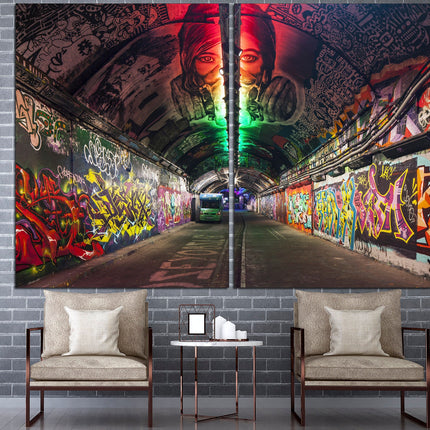 Graffiti canvas London print Graffiti wall art Modern art print Graffiti art canvas Trendy wall art Large canvas art