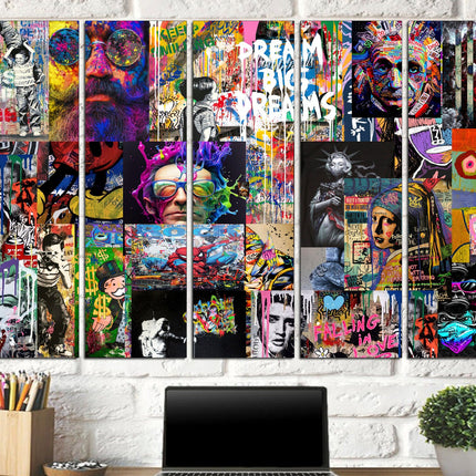 Graffiti canvas Modern graffiti art Collage print wall art Colorful wall art Graffiti wall art Collage wall prints Street art canvas