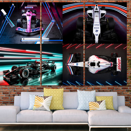Formula 1 wall art Sports canvas Racing wall art Formula one Home decor wall art Car wall art Pit stop wall art
