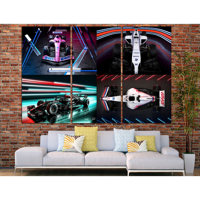 Formula 1 wall art Sports canvas Racing wall art Formula one Home decor wall art Car wall art Pit stop wall art