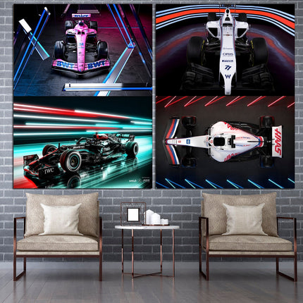 Formula 1 wall art Sports canvas Racing wall art Formula one Home decor wall art Car wall art Pit stop wall art