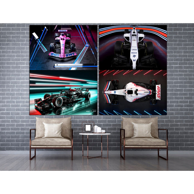 Formula 1 wall art Sports canvas Racing wall art Formula one Home decor wall art Car wall art Pit stop wall art