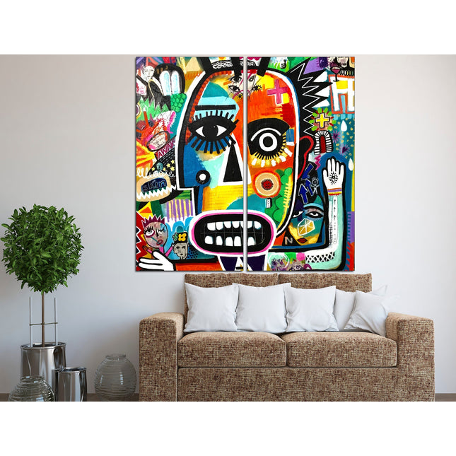 Abstract canvas art Graffiti art print Street art canvas Graffiti canvas Graffiti wall decor Original canvas art