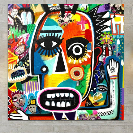 Abstract canvas art Graffiti art print Street art canvas Graffiti canvas Graffiti wall decor Original canvas art
