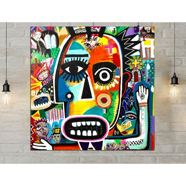 Abstract canvas art Graffiti art print Street art canvas Graffiti canvas Graffiti wall decor Original canvas art