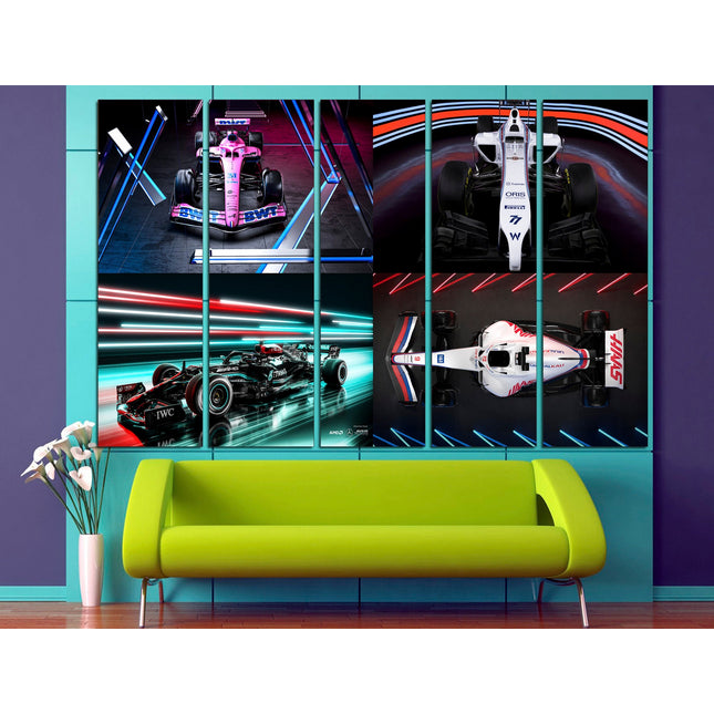 Formula 1 wall art Sports canvas Racing wall art Formula one Home decor wall art Car wall art Pit stop wall art