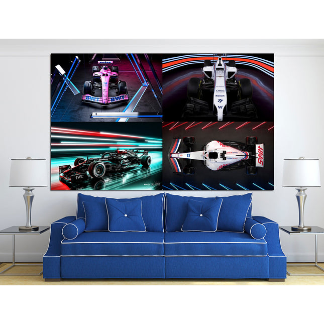 Formula 1 wall art Sports canvas Racing wall art Formula one Home decor wall art Car wall art Pit stop wall art