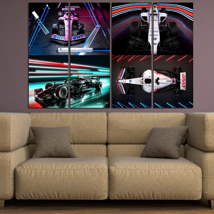 Formula 1 wall art Sports canvas Racing wall art Formula one Home decor wall art Car wall art Pit stop wall art