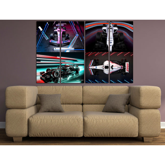 Formula 1 wall art Sports canvas Racing wall art Formula one Home decor wall art Car wall art Pit stop wall art