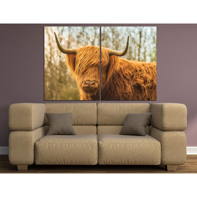 Symbol of texas Bull wall Exclusive bull American buffalo Western decor Bull horn on canvas Cattle art print