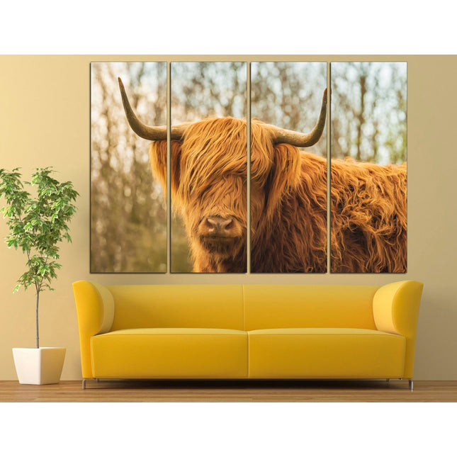 Symbol of texas Bull wall Exclusive bull American buffalo Western decor Bull horn on canvas Cattle art print