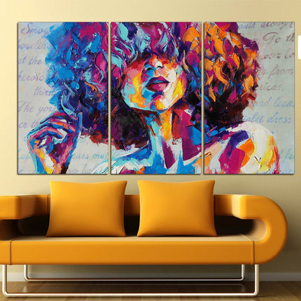 Colorful girl print Face on canvas Bright face canvas Street art canvas Color palette Wall art print