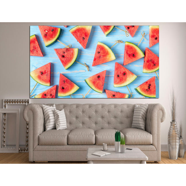 Watermelon wall art Slice of watermelon Watermelon ice cream Summer decor Picture for kitchen Crusts on canvas