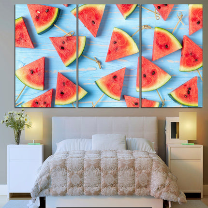 Watermelon wall art Slice of watermelon Watermelon ice cream Summer decor Picture for kitchen Crusts on canvas