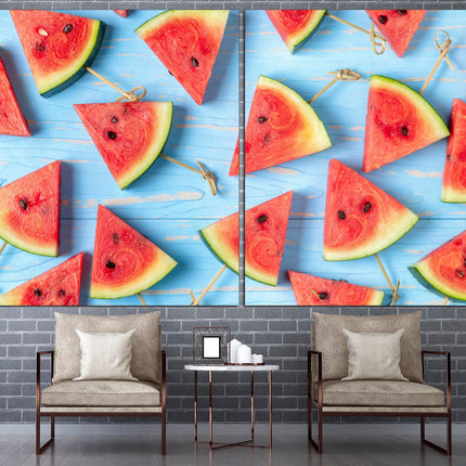 Watermelon wall art Slice of watermelon Watermelon ice cream Summer decor Picture for kitchen Crusts on canvas