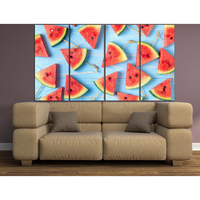 Watermelon wall art Slice of watermelon Watermelon ice cream Summer decor Picture for kitchen Crusts on canvas