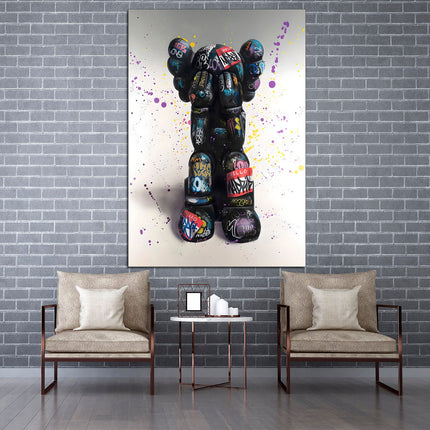 Bear brick Colored bear Animal wall art Extra large art