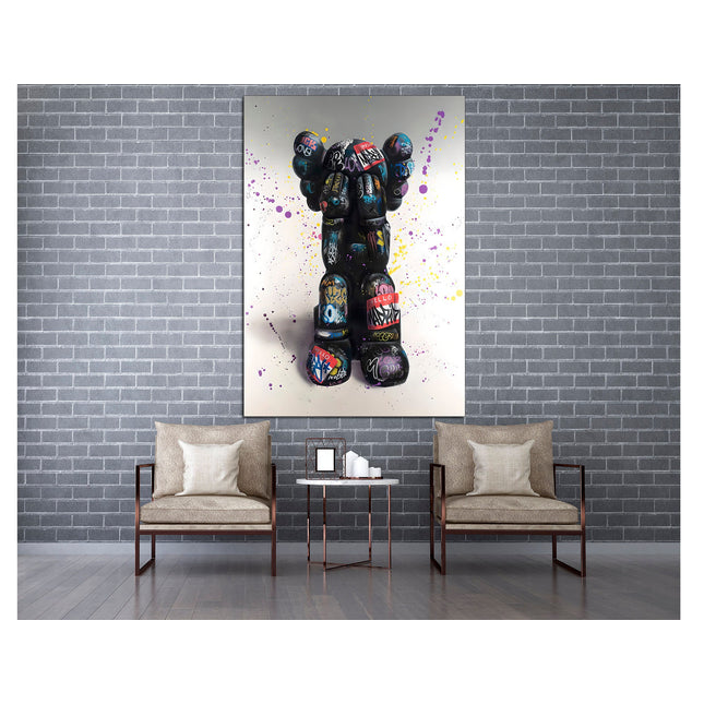 Bear brick Colored bear Animal wall art Extra large art