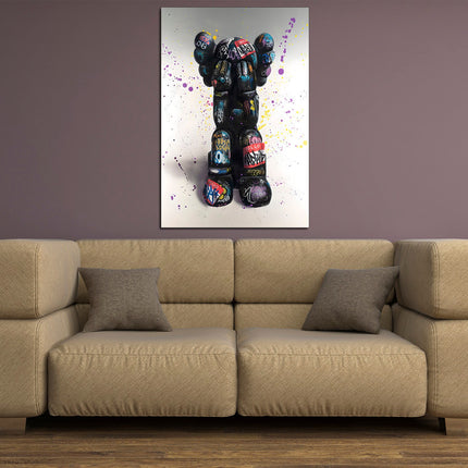 Bear brick Colored bear Animal wall art Extra large art