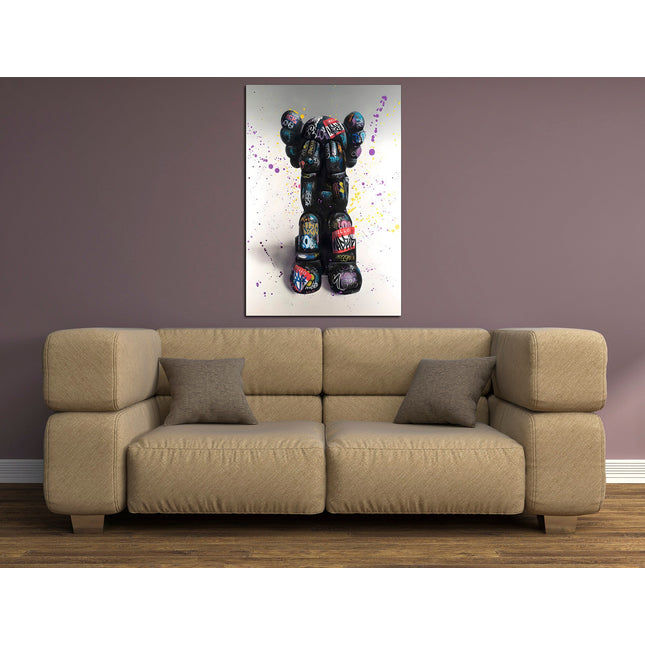 Bear brick Colored bear Animal wall art Extra large art