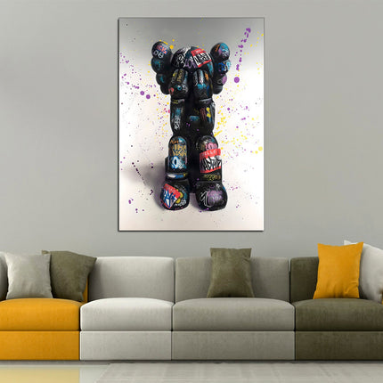 Bear brick Colored bear Animal wall art Extra large art