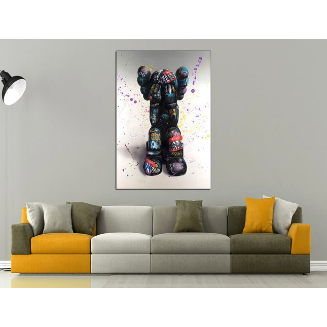 Bear brick Colored bear Animal wall art Extra large art