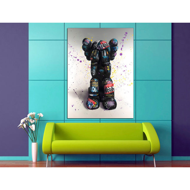 Bear brick Colored bear Animal wall art Extra large art