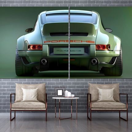 Green porsche Porsche 911 Racing car