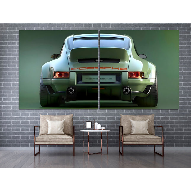 Green porsche Porsche 911 Racing car