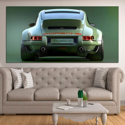 Green porsche Porsche 911 Racing car