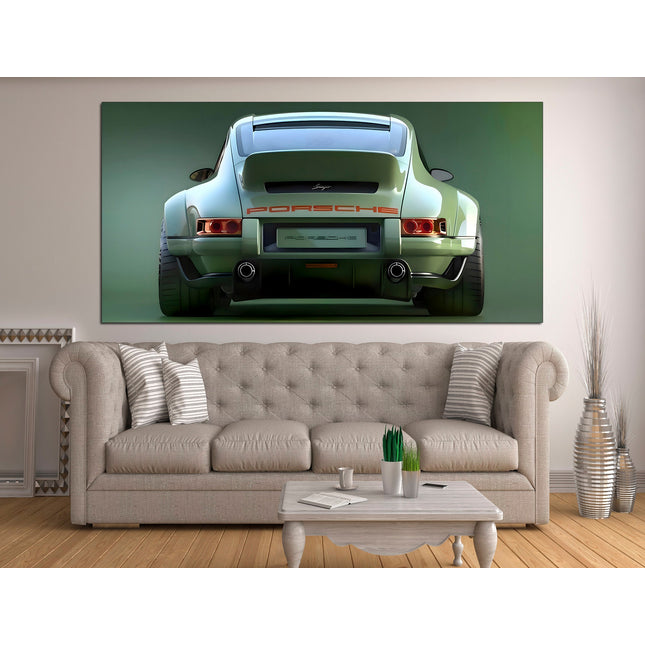 Green porsche Porsche 911 Racing car