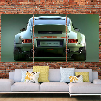 Green porsche Porsche 911 Racing car