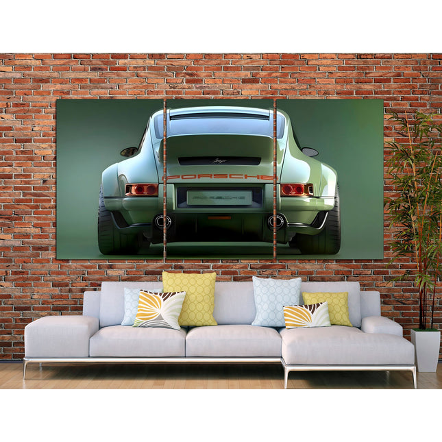 Green porsche Porsche 911 Racing car