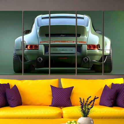 Green porsche Porsche 911 Racing car