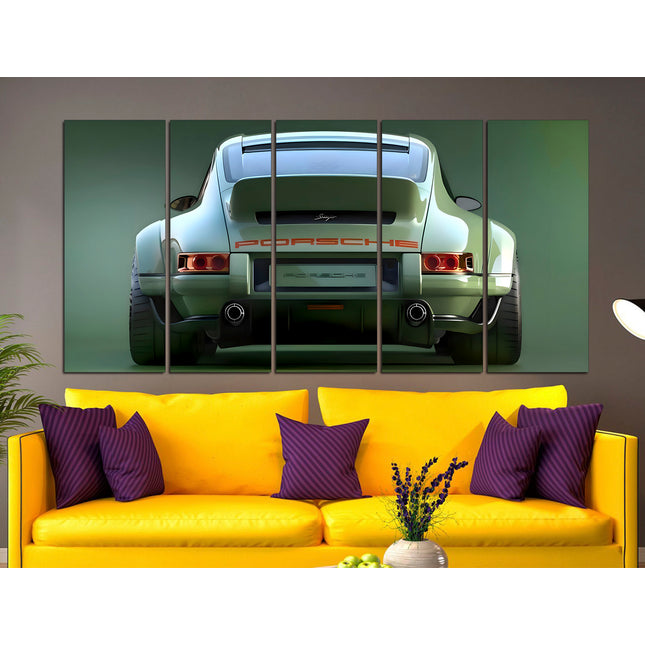 Green porsche Porsche 911 Racing car